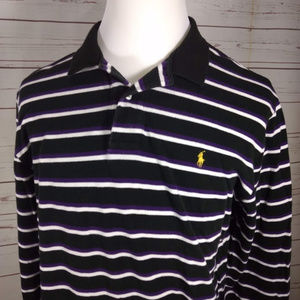 Polo RL Long Sleeve Mens Striped Polo Shirt sz XL